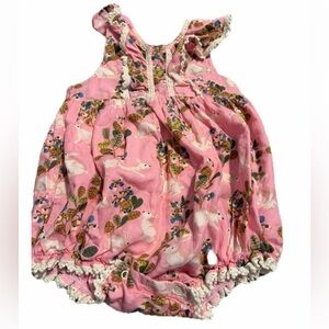 Pink chicken 18-24 month bunny romper.  Great for Easter and spring